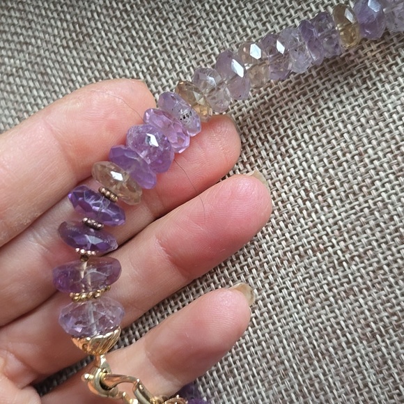 14KT Faceted Ametrine Necklace - Picture 10 of 11